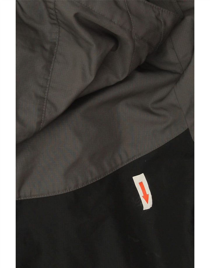 Damska kurtka przeciwdeszczowa z kapturem Nike UK 16, duża, szara, z blokami kolorów, poliestrowa