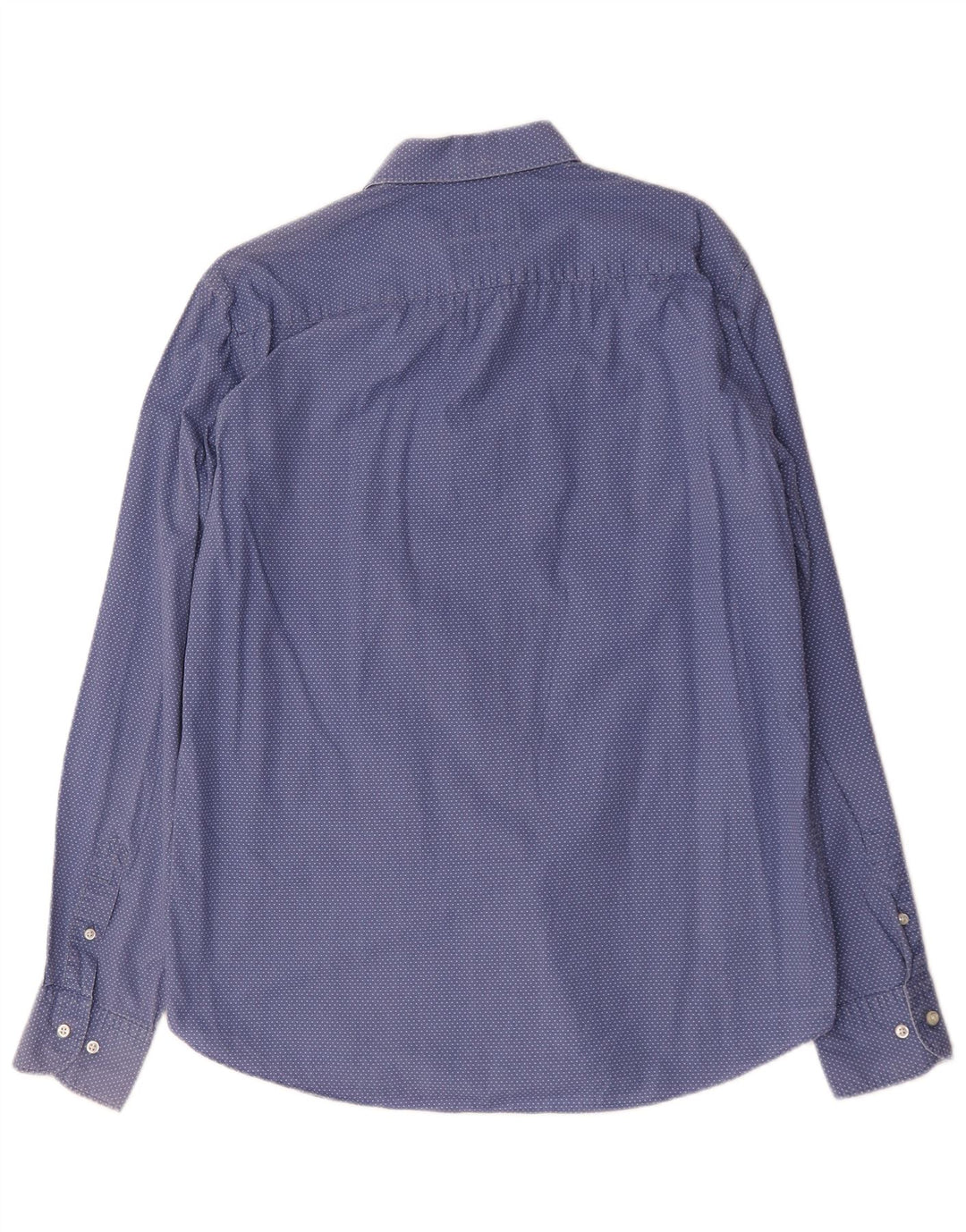 Męska koszula slim fit Massimo Dutti, duża, niebieska, bawełniana w kropki