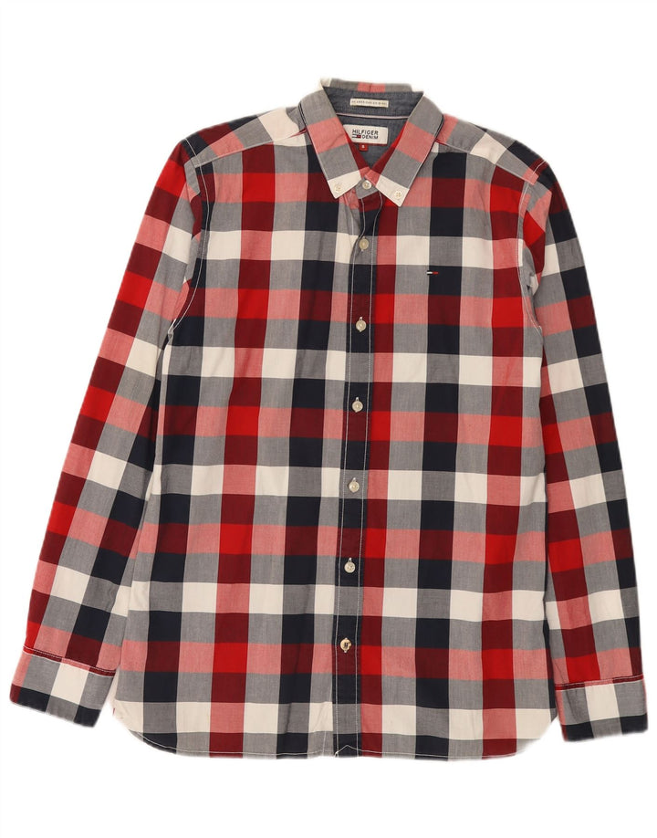 Koszula męska Tommy Hilfiger w małą wielokolorową kratkę, bawełniana