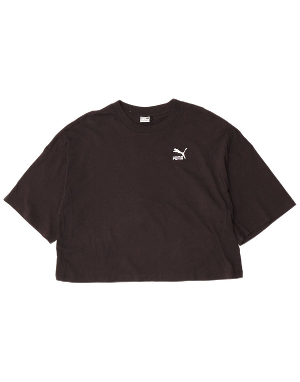 Damska koszulka Puma Crop Top UK 16, duża, czarna bawełna