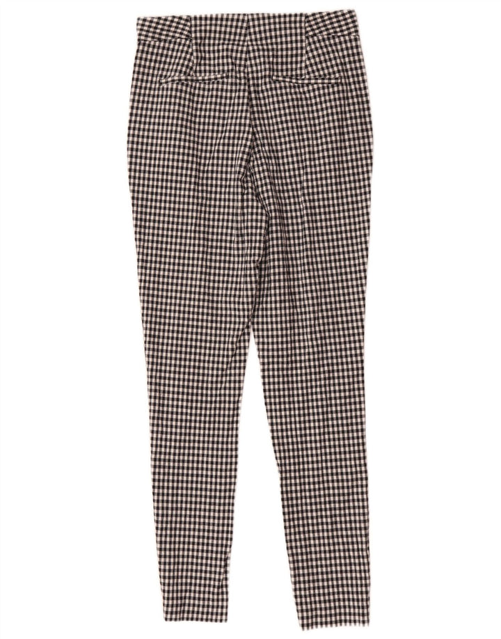 Spodnie damskie Zara Slim Chino, średnie W28 L28, czarna kratka