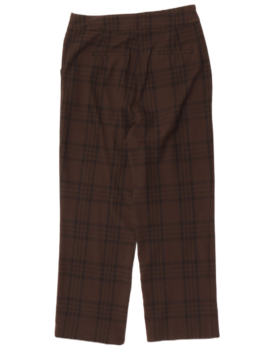 Damskie proste spodnie chino Zara, duże, W30 L29, brązowa kratka, poliester