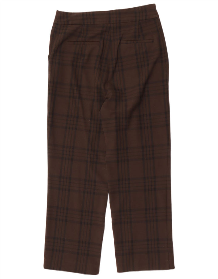 Damskie proste spodnie chino Zara, duże, W30 L29, brązowa kratka, poliester