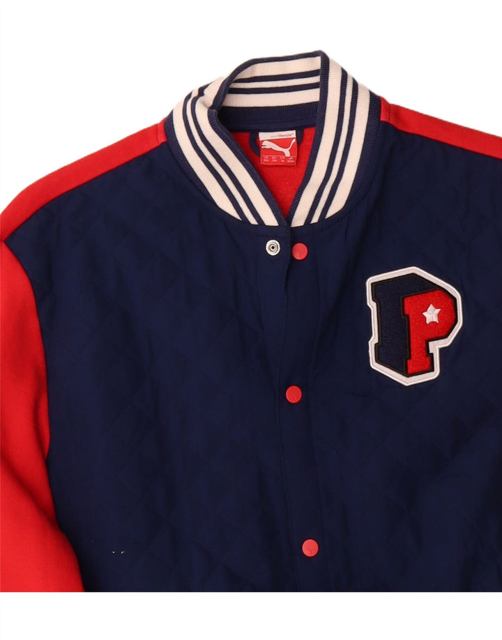 PUMA Boys Graphic Varsity Jacket 15-16 Years Red Colourblock Vintage Puma and Second-Hand Puma from Messina Hembry 