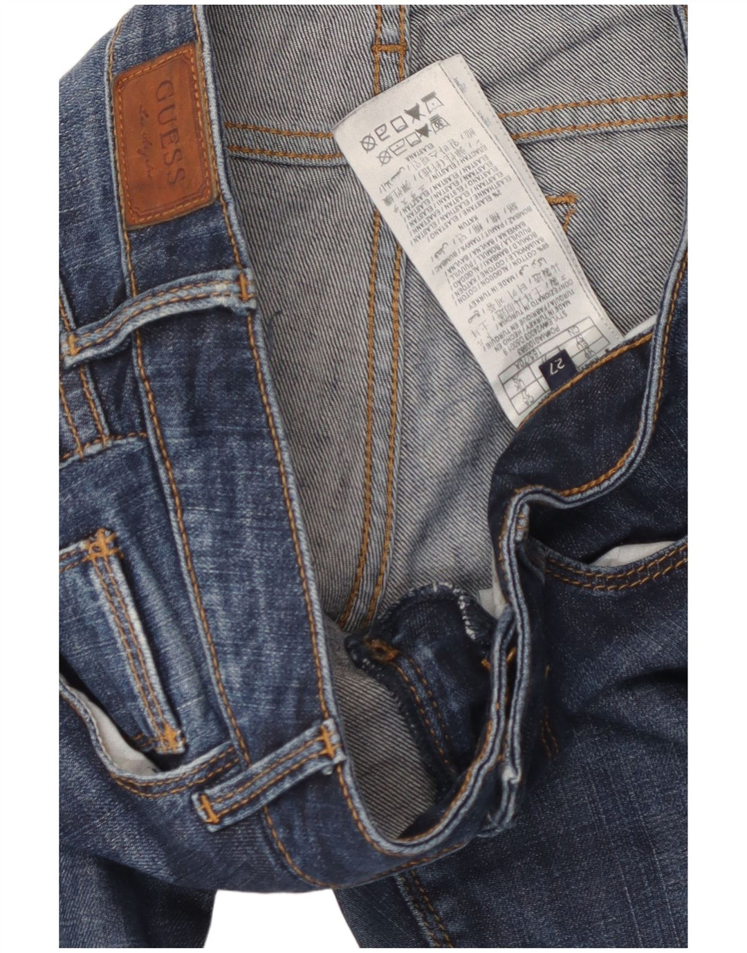 Damskie jeansy GUESS Beverly Skinny W27 L29 Niebieskie, bawełniane