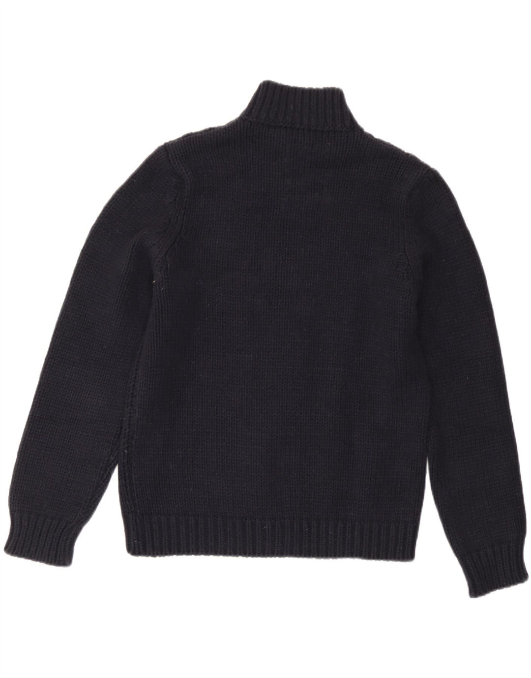 Sweter damski Sisley z golfem UK 14 Średni granatowy wełniany