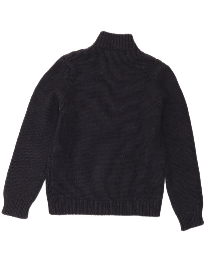 Sweter damski Sisley z golfem UK 14 Średni granatowy wełniany