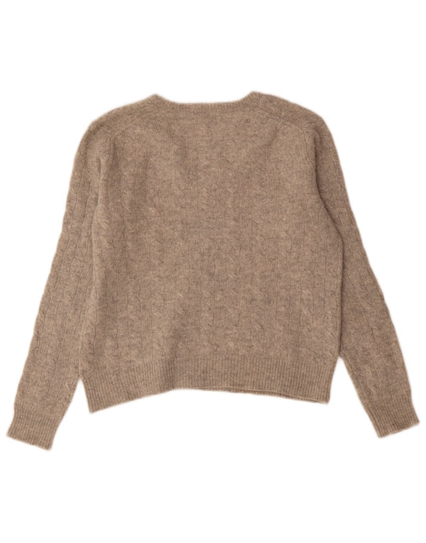 Sweter damski Polo Ralph Lauren z dekoltem w kształcie litery V, UK 16, duży, szary, nakrapiany