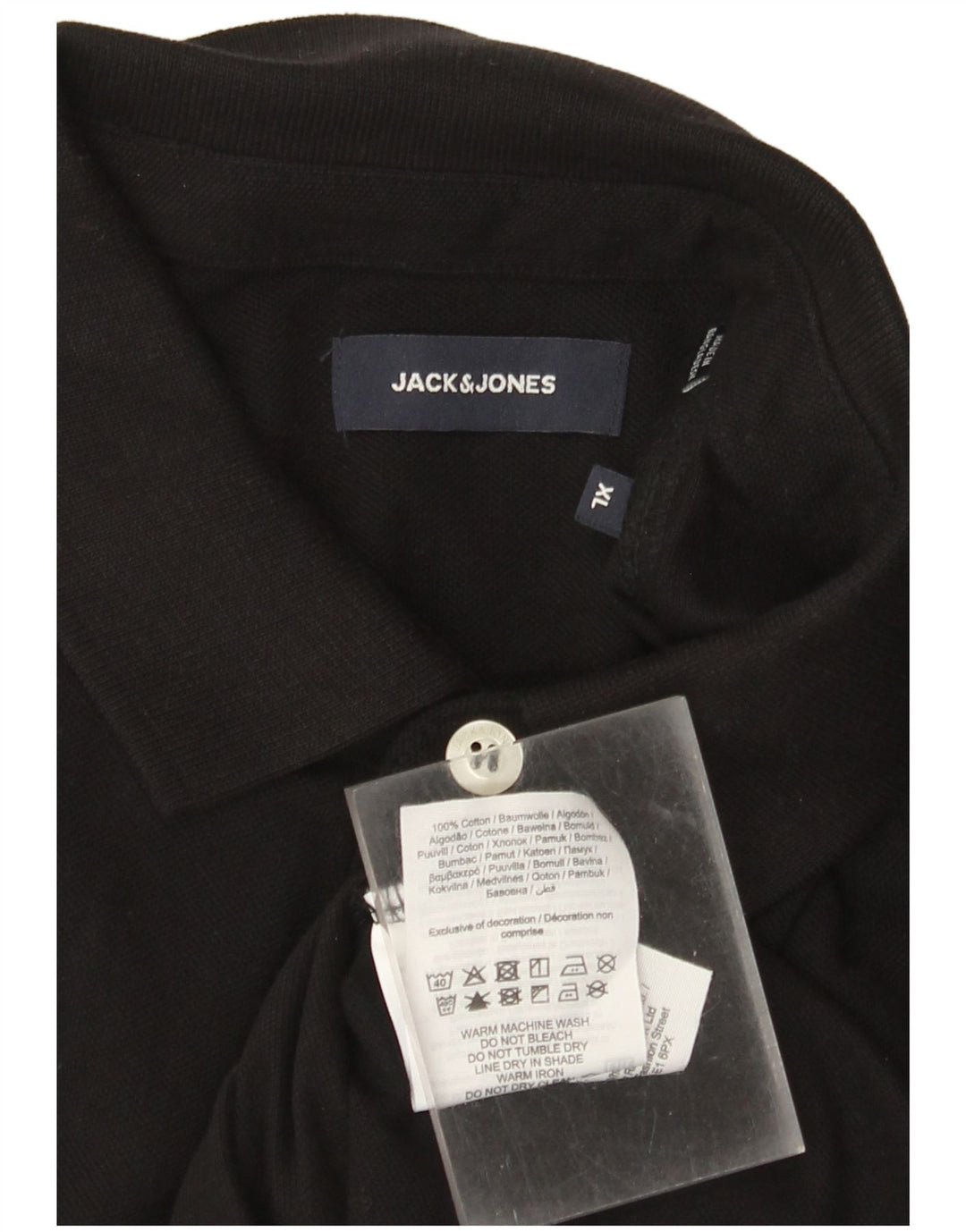 Męska koszulka polo Jack & Jones XL, czarna, bawełniana