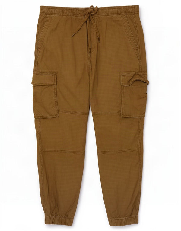 Męskie spodnie joggery Gap Cargo, duże, W34 L28, khaki, bawełniana krata