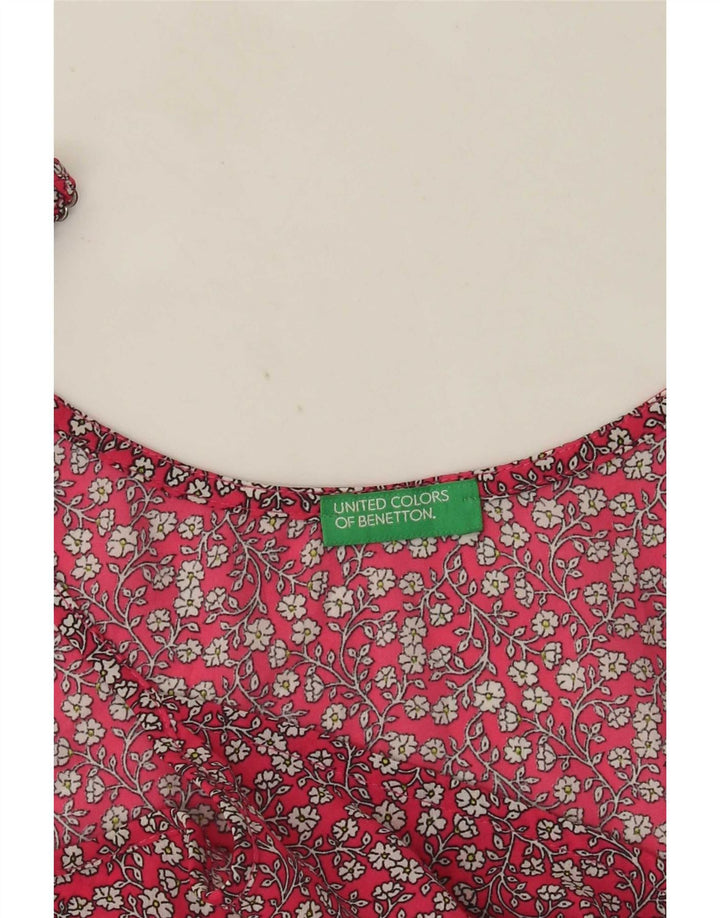 Damski top na ramiączkach Benetton UK 12 w kolorze średnio czerwonym w kwiaty