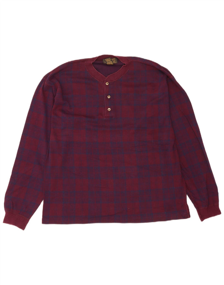Męski top z długim rękawem Eddie Bauer, duża, bordowa krata, bawełniana