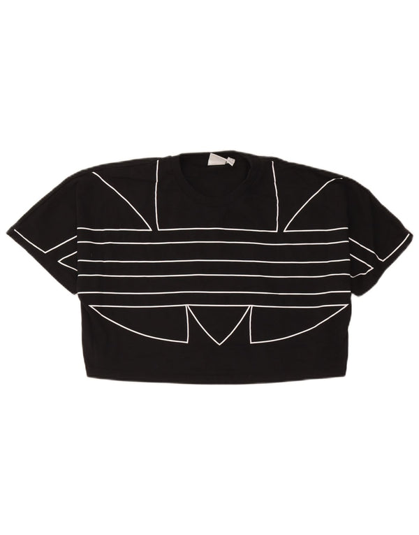 Damska koszulka Adidas Crop Oversized Graphic Top UK 8 Small Black Cotton