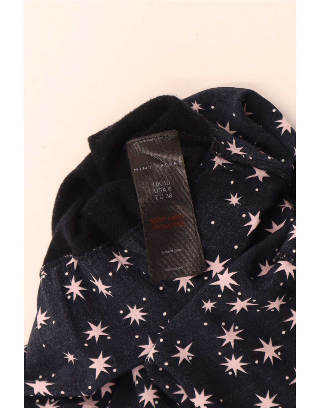 Sukienka podstawowa MINT VELVET damska w abstrakcyjny wzór UK 10, mała, granatowa