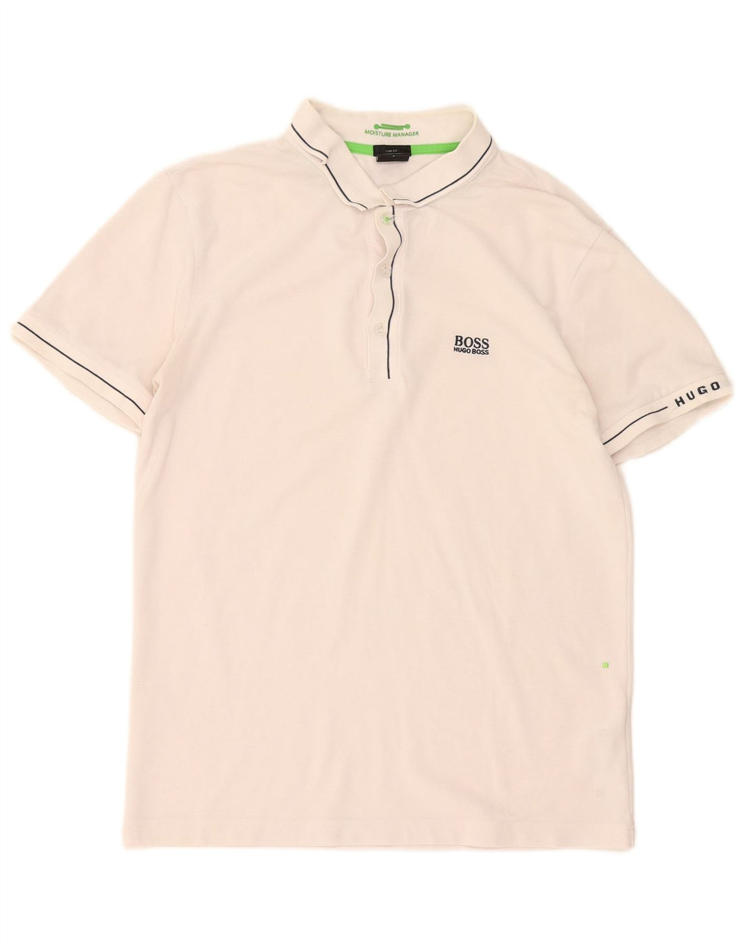 Męska koszulka polo Hugo Boss, mała, biała, bawełniana