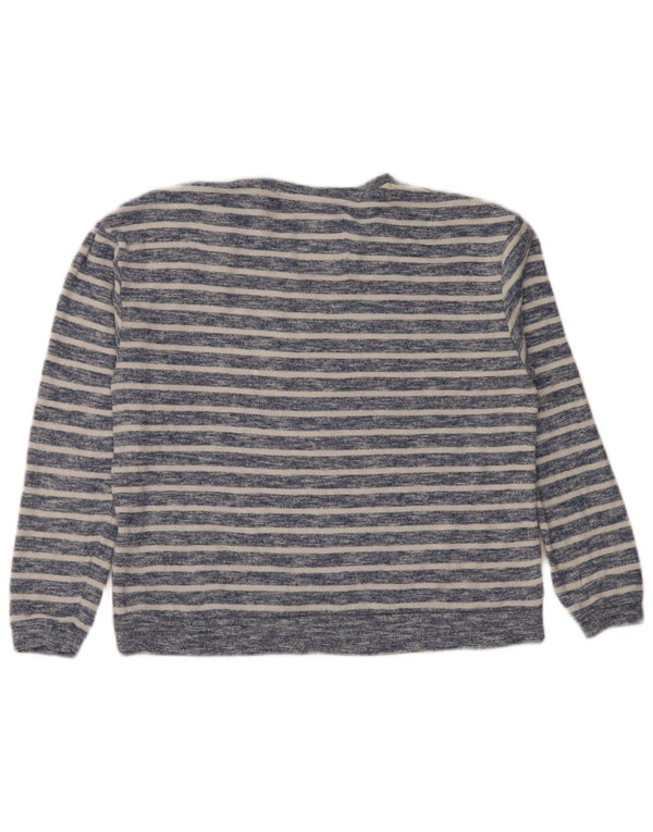 Damski sweter Superdry z graficznym dekoltem w łódkę, UK 12, średni granatowy