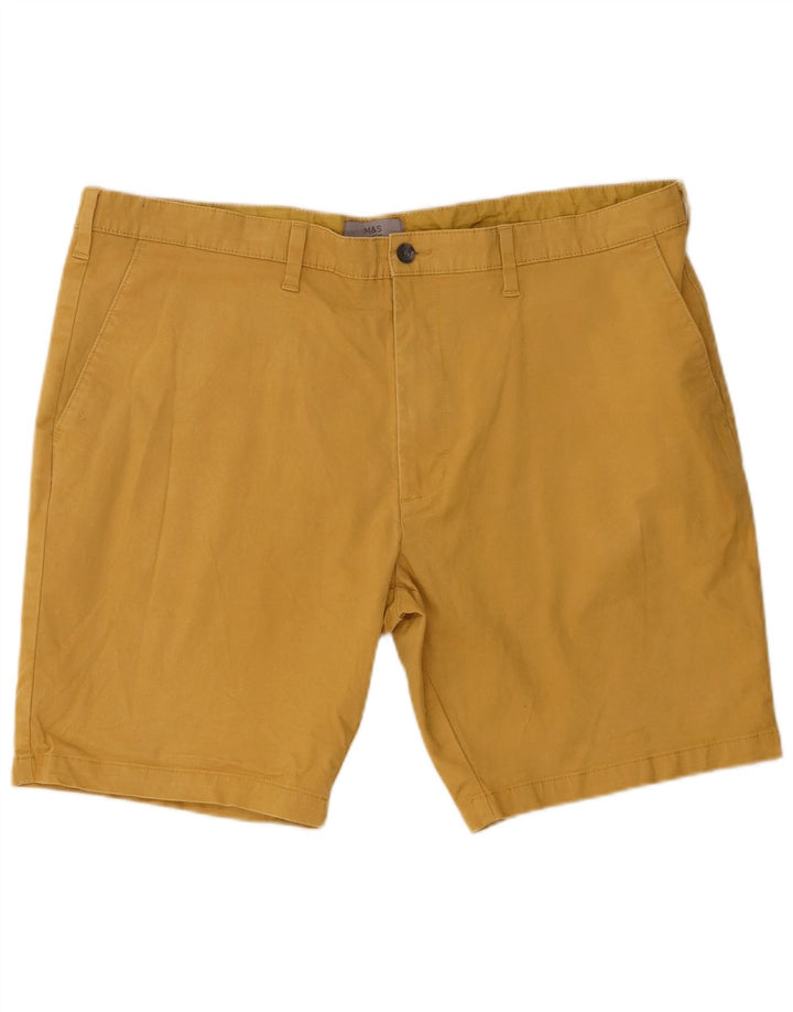 Marks & Spencer Męskie spodenki Chino W42 2XL Żółte bawełniane