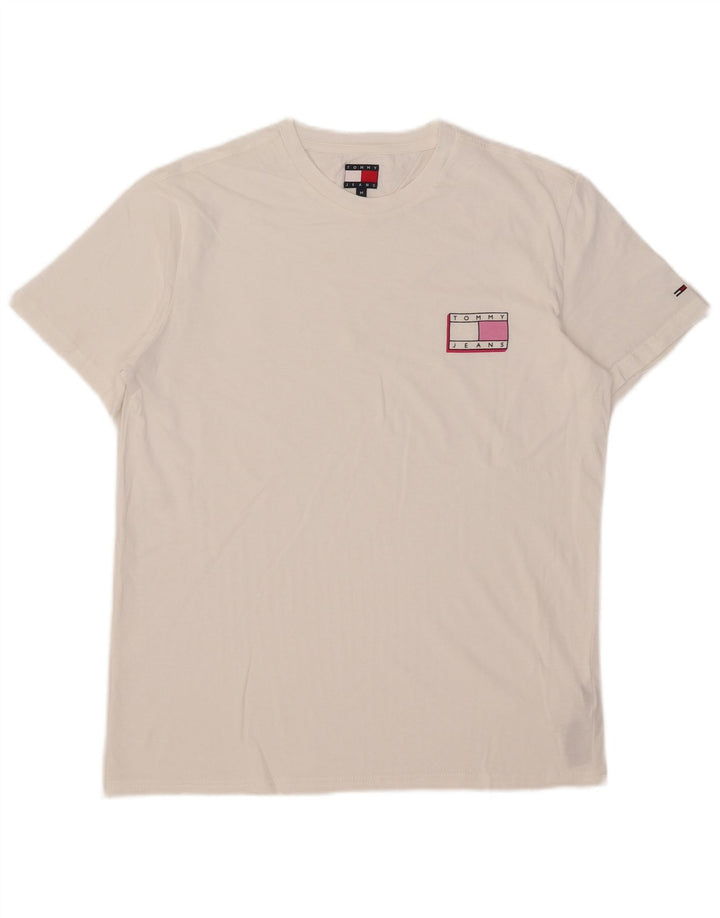 T-shirt męski Tommy Hilfiger Top, średnia, biała bawełna