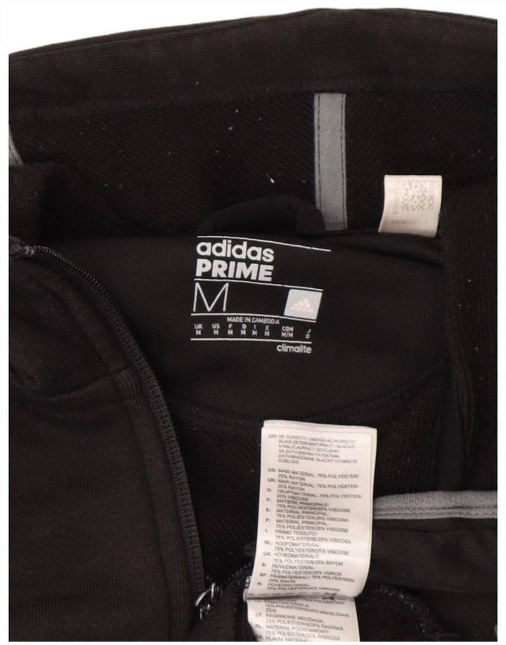 Adidas Męski sweter Climalite z grafiką i zamkiem błyskawicznym, średni czarny poliester