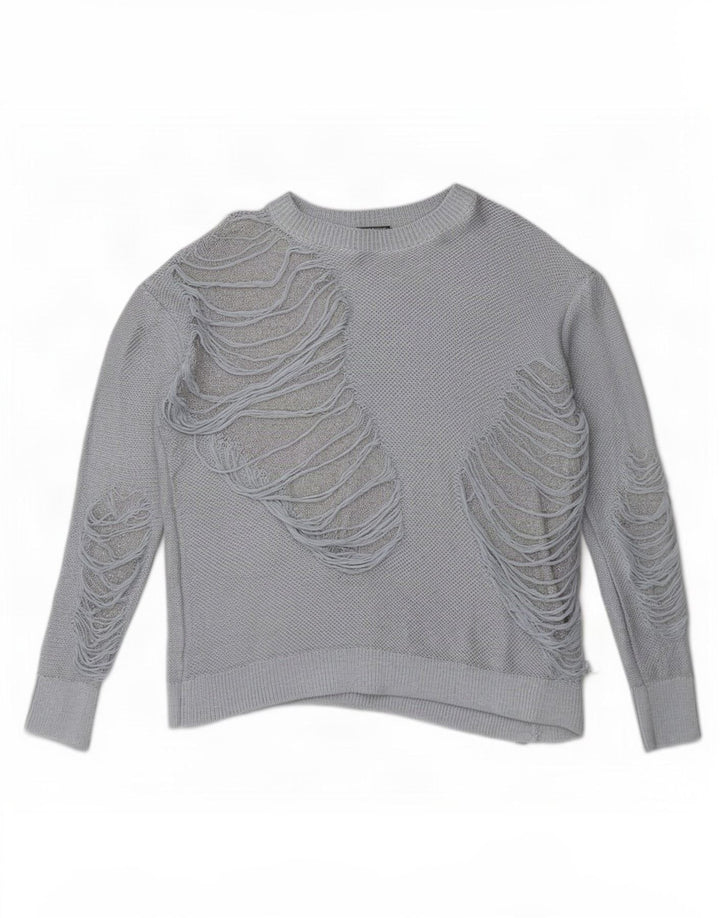 Sweter damski Zara w trudnej sytuacji, oversize, z dekoltem w łódkę, UK 10, mały, niebieski