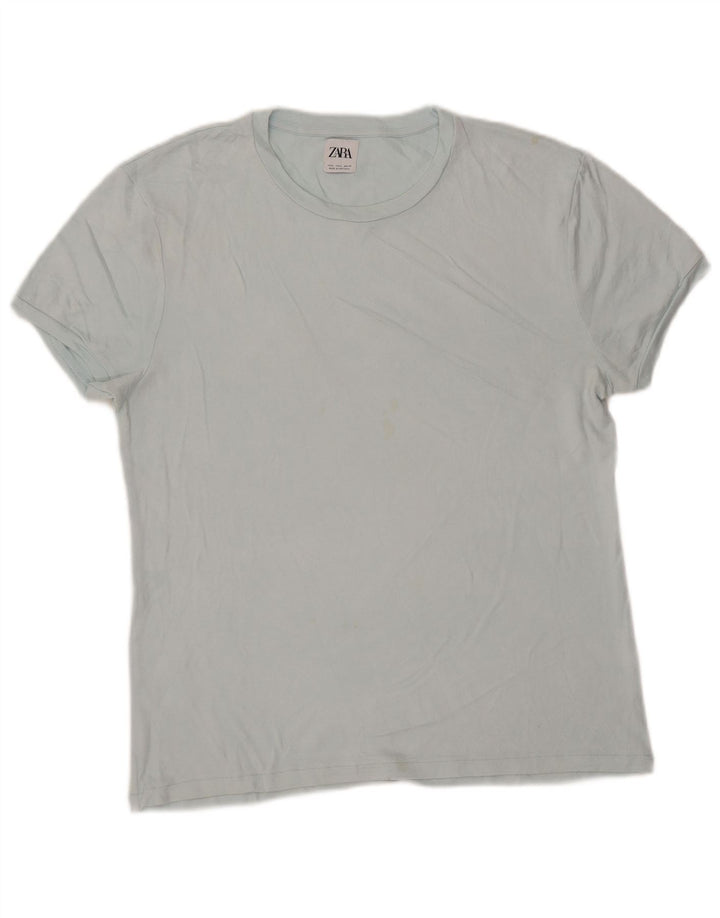 Męski T-shirt Zara, duży, niebieski