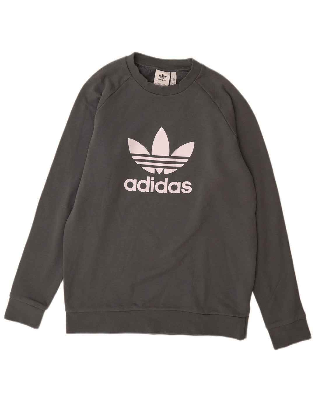 Męska bluza Adidas z grafiką, średnia szara bawełna
