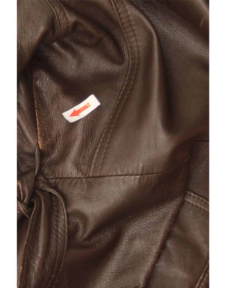 Vintage męska skórzana kurtka wojskowa IT 52 XL brązowa skóra