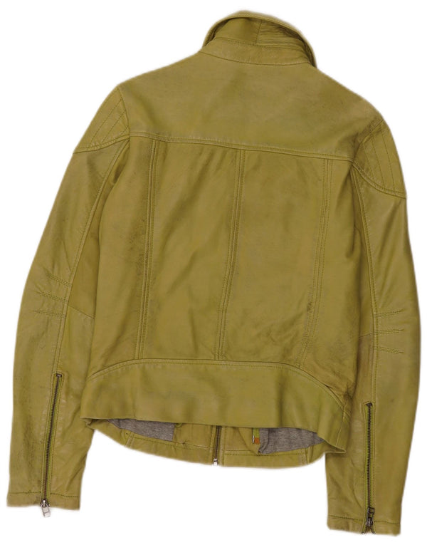 Damska kurtka skórzana Freaky Nation UK 10, mała, zielona skóra