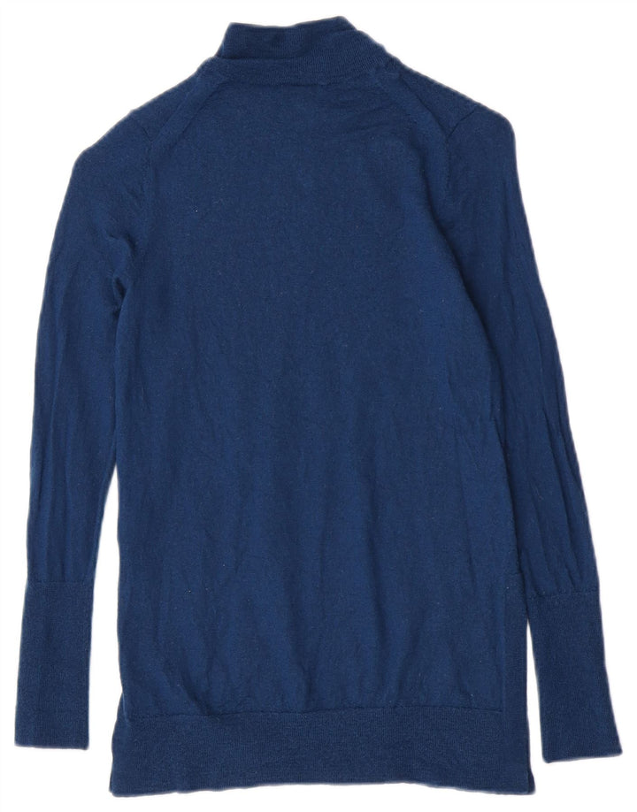 Sweter damski Jigsaw z golfem UK 8 Small Blue Wełna