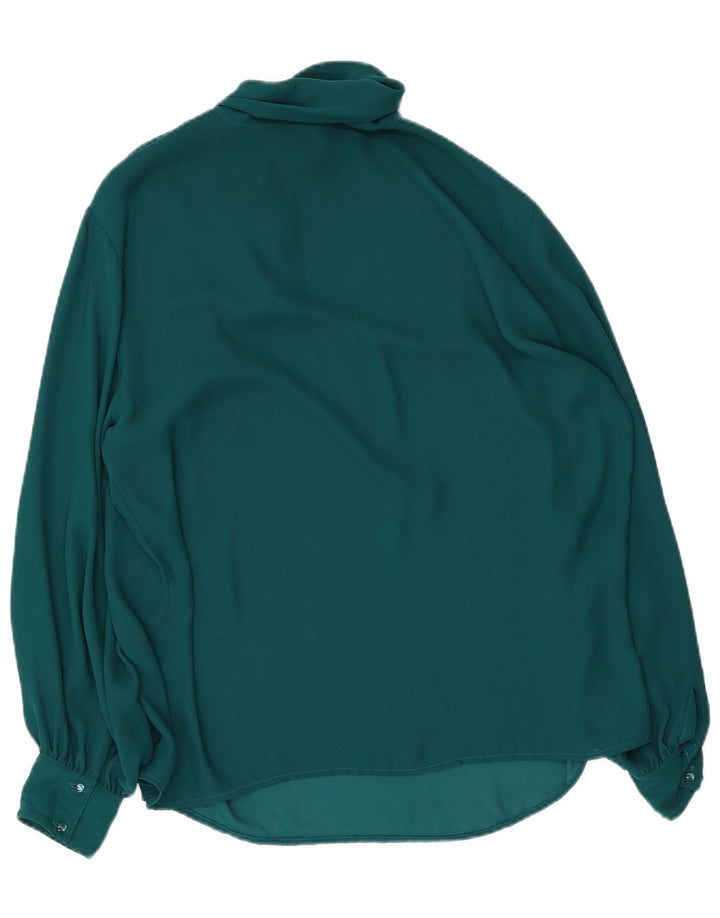 VINTAGE Womens Blouse Top IT 50 XL Green Polyester
