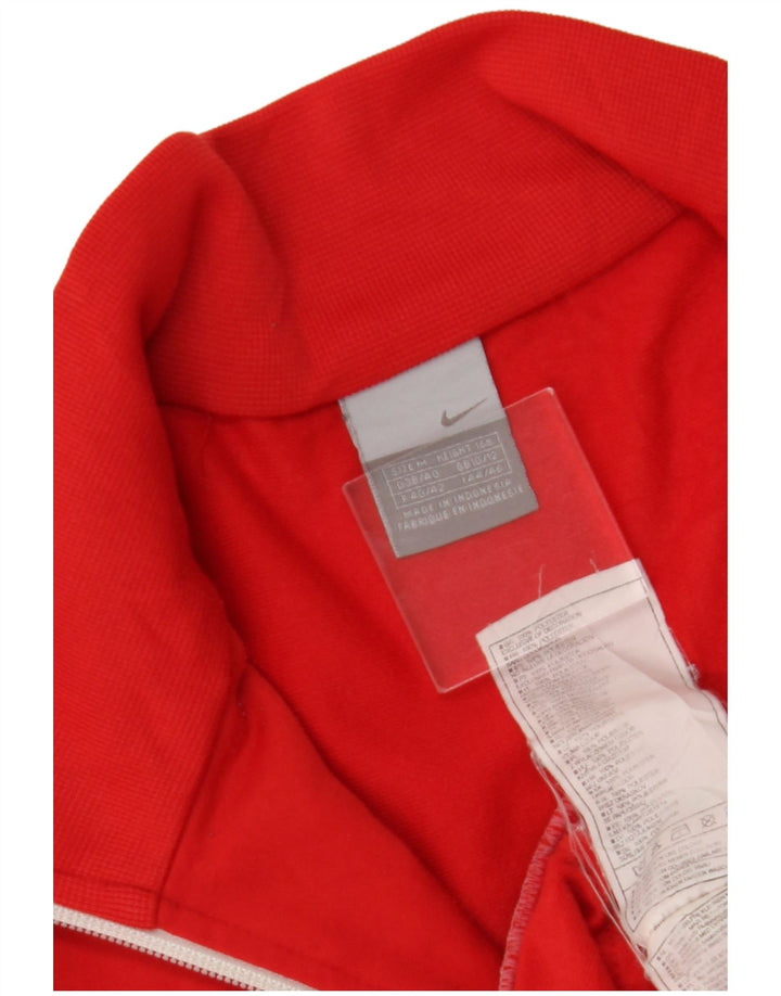 NIKE Womens Tracksuit Top Jacket UK 10/12 Medium Red Colourblock Polyester
