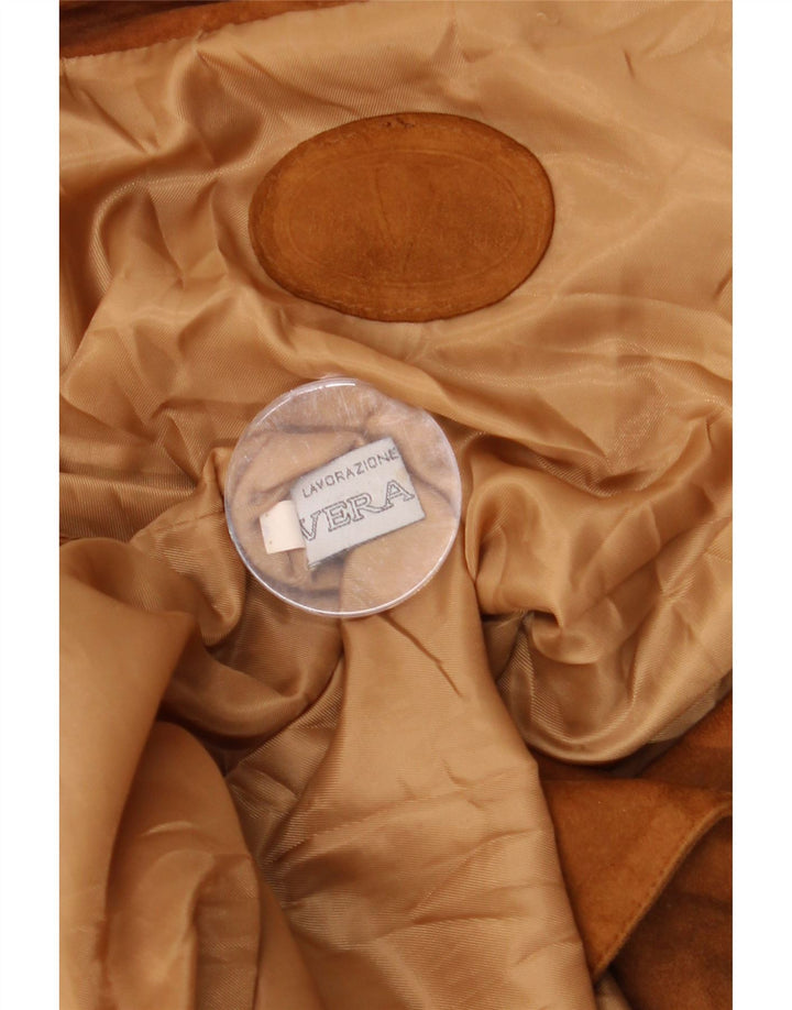 VINTAGE damski zamszowy płaszcz UK 20 2XL beżowa skóra