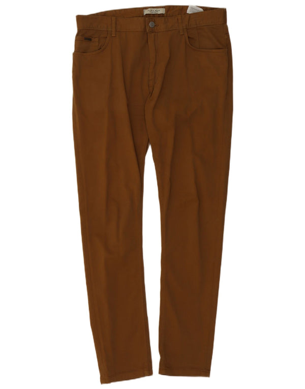 Męskie spodnie typu skinny casual Zara EU 46 XL W36 L32 Brązowa bawełna