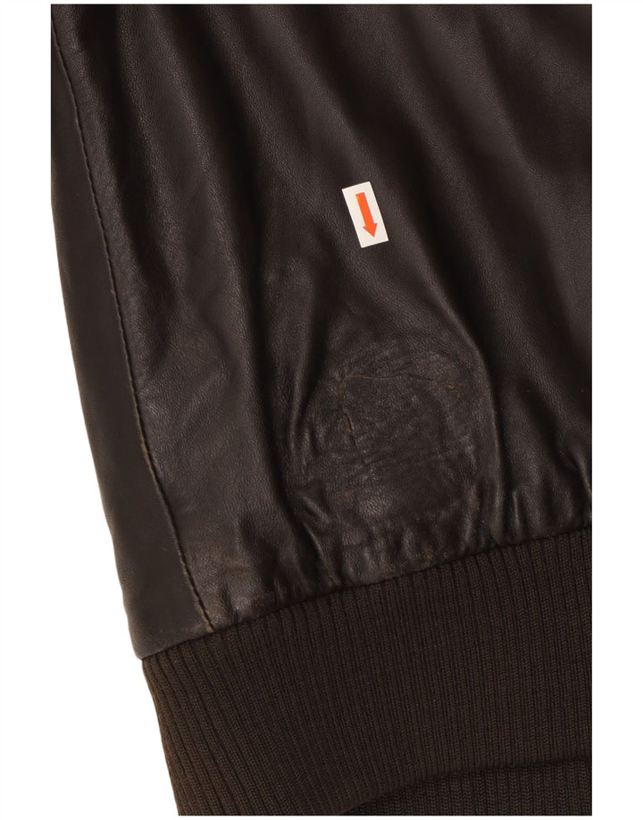 Męska kurtka skórzana Geox Bomber UK 42 XL, czarna skóra