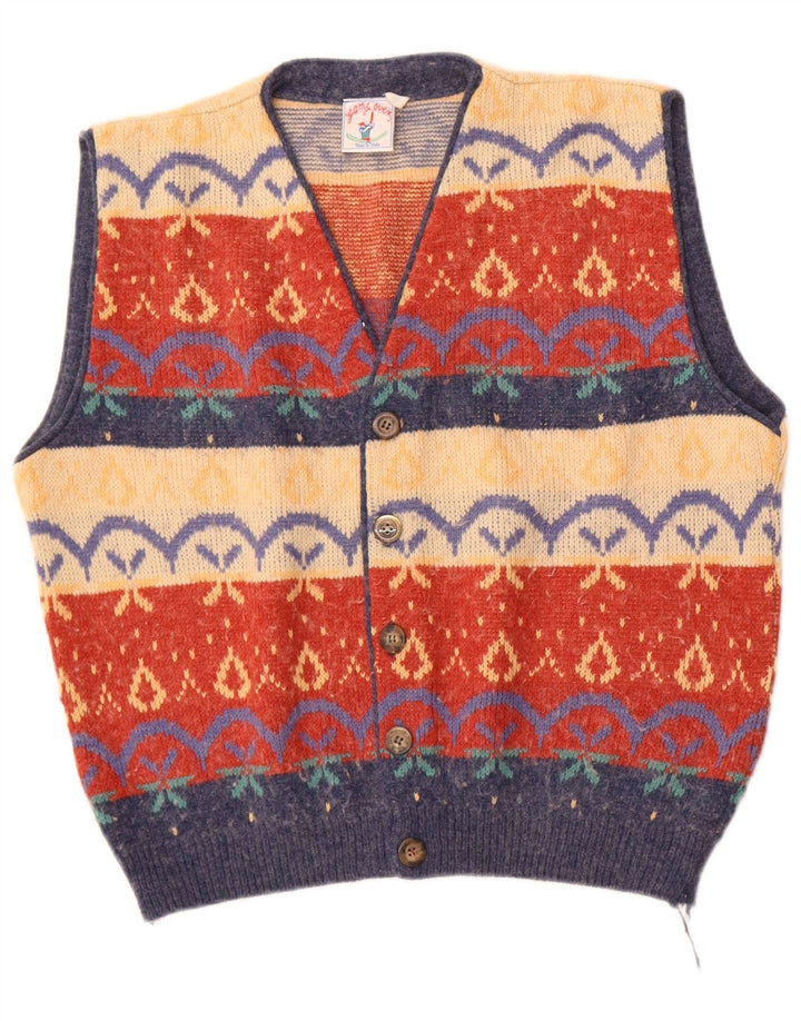 Vintage męski sweter kardigan IT 50 średni wielobarwny Fair Isle