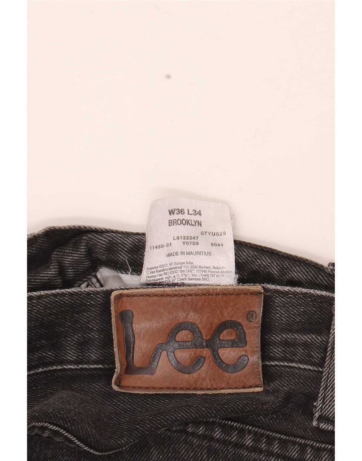 Męskie jeansy Lee Brooklyn Straight W36 L34, czarne, bawełniane