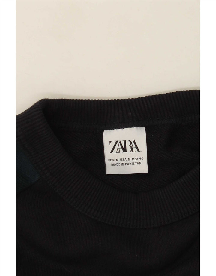 Męski sweter Zara, średni czarny, blok kolorów