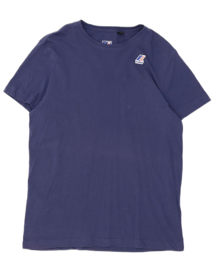 T-shirt męski K-Way, duży, granatowy, bawełniany