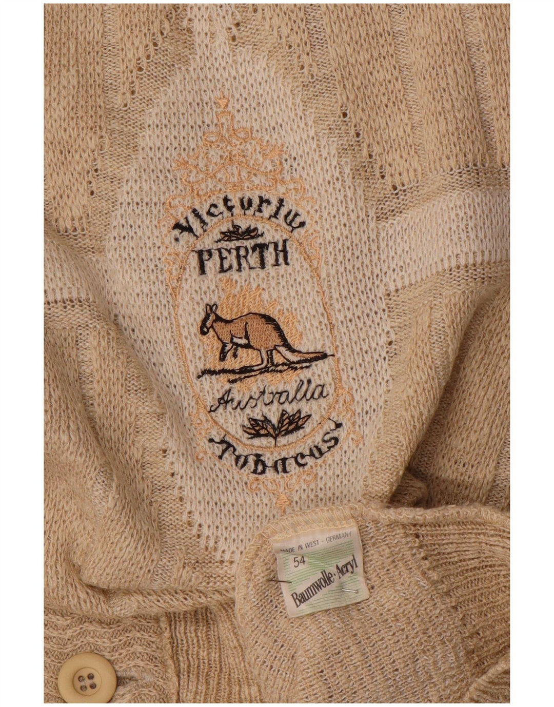 Męski sweter kardigan PERTH IT 54 XL, beżowa wełna