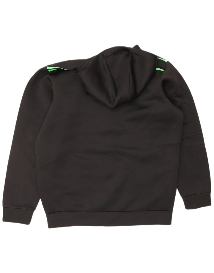 FILA Mens Loose Fit Graphic Zip Hoodie Sweater Small Black Polyester