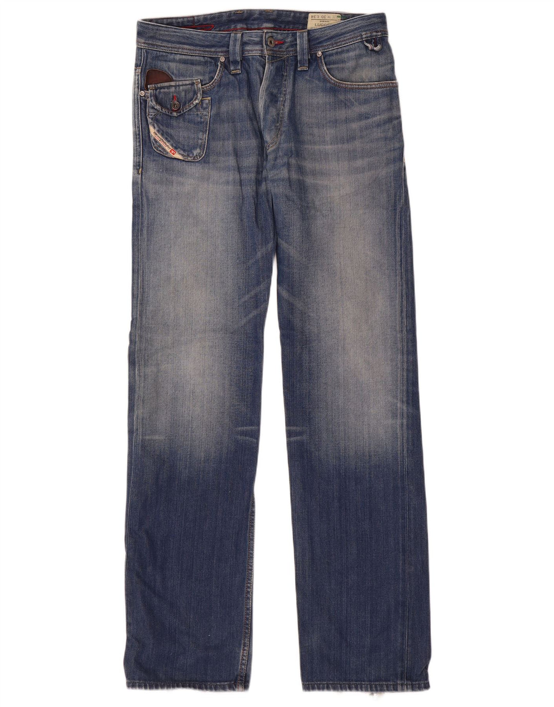 Męskie jeansy Diesel Lugger Straight W30 L34 Niebieskie bawełniane