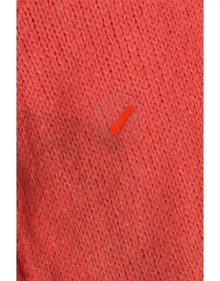 Damski, oversize'owy, długi, otwarty sweter rozpinany Zara UK 14, średni róż