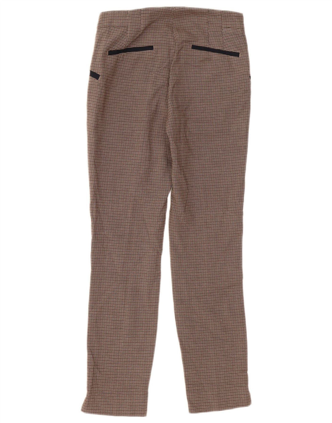 Spodnie damskie Zara Slim Casual, małe W26 L28 w brązową kratkę