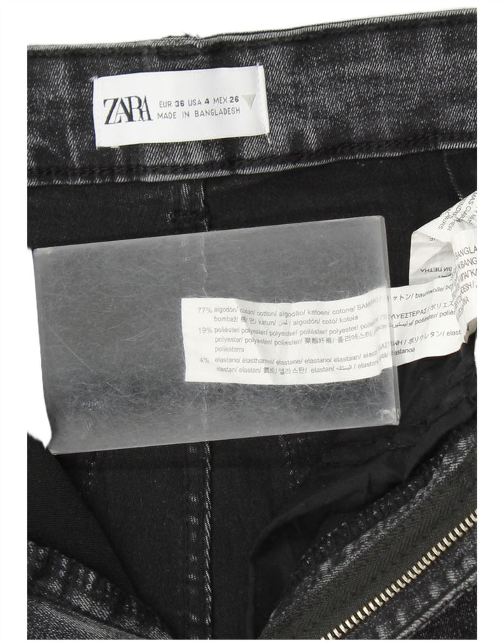 Damskie jeansy obcisłe ZARA EU 36 XS W26 L27 Szara bawełna