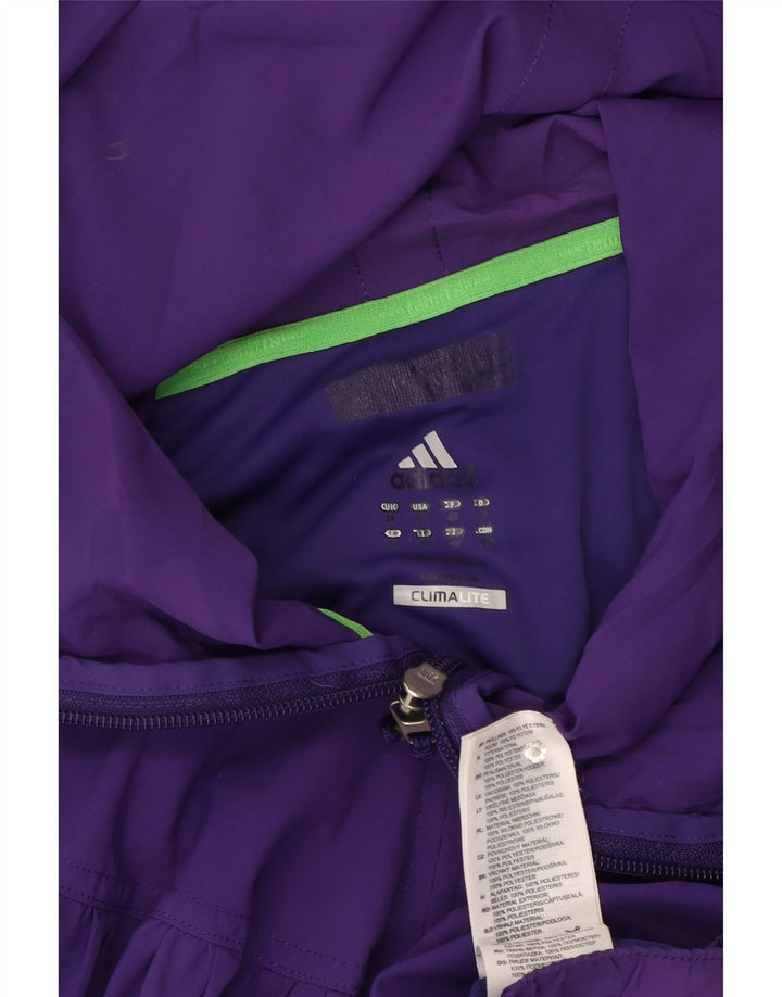 Damska kurtka dresowa z kapturem Adidas UK 16, duża, fioletowa, poliestrowa