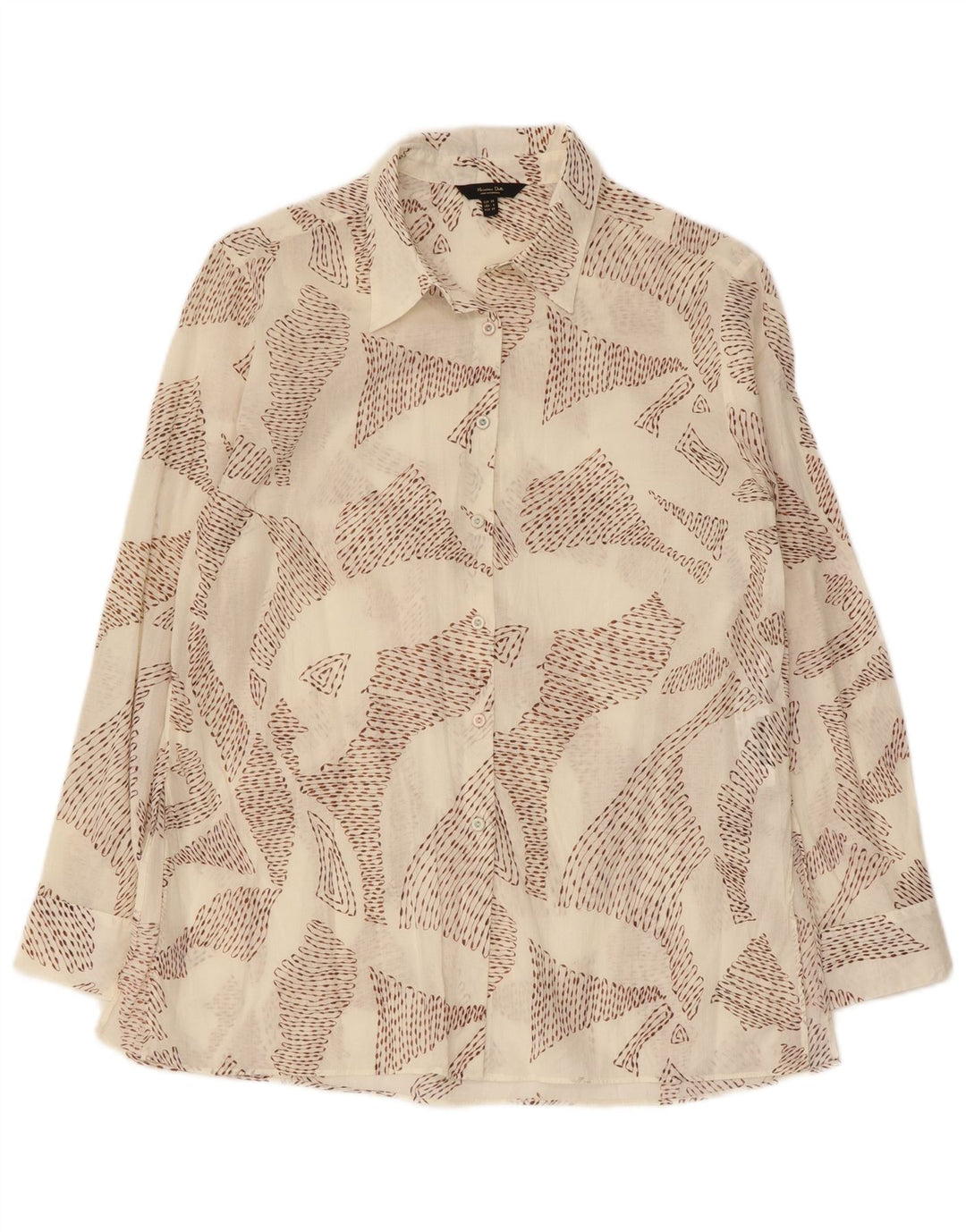 Koszula damska Massimo Dutti w abstrakcyjny wzór EU 38, mała, biała bawełna