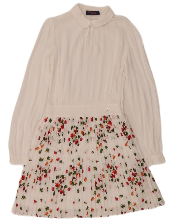 Damska sukienka o linii A z długim rękawem Trussardi Jeans IT 40 Small White Floral