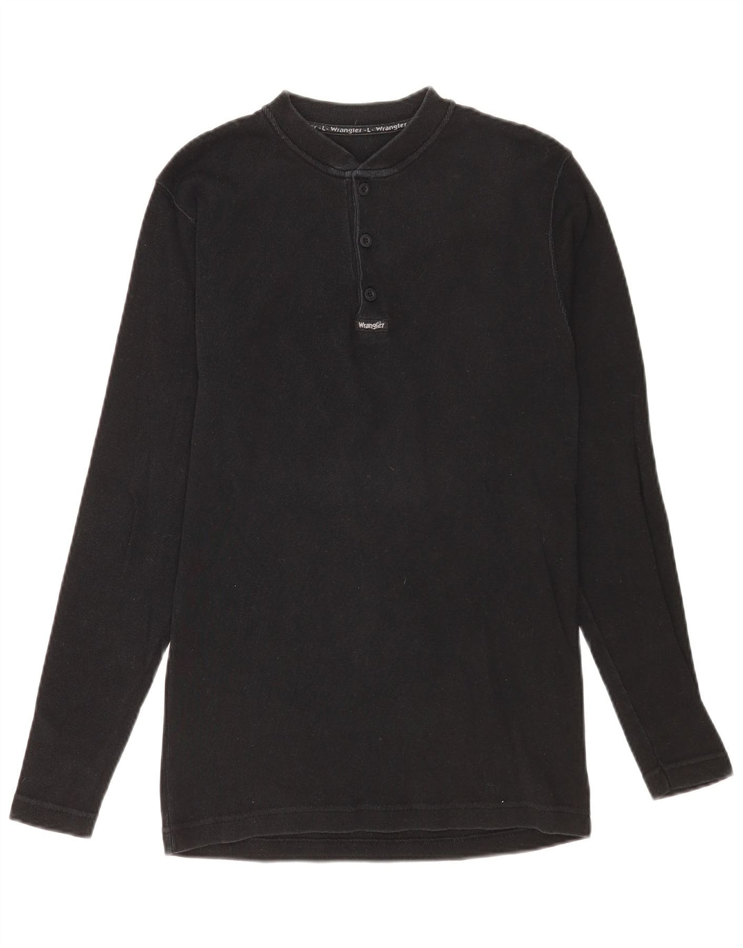 Męski top Wrangler z długim rękawem, duży, czarny, bawełniany
