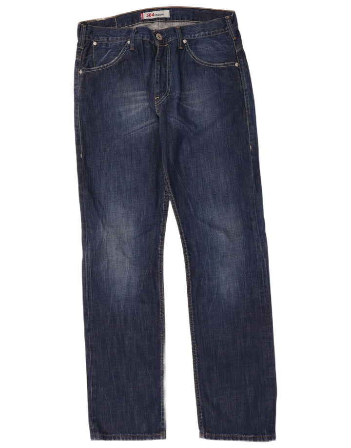 Męskie jeansy Levi's 504 Straight W33 L32 Niebieskie bawełniane