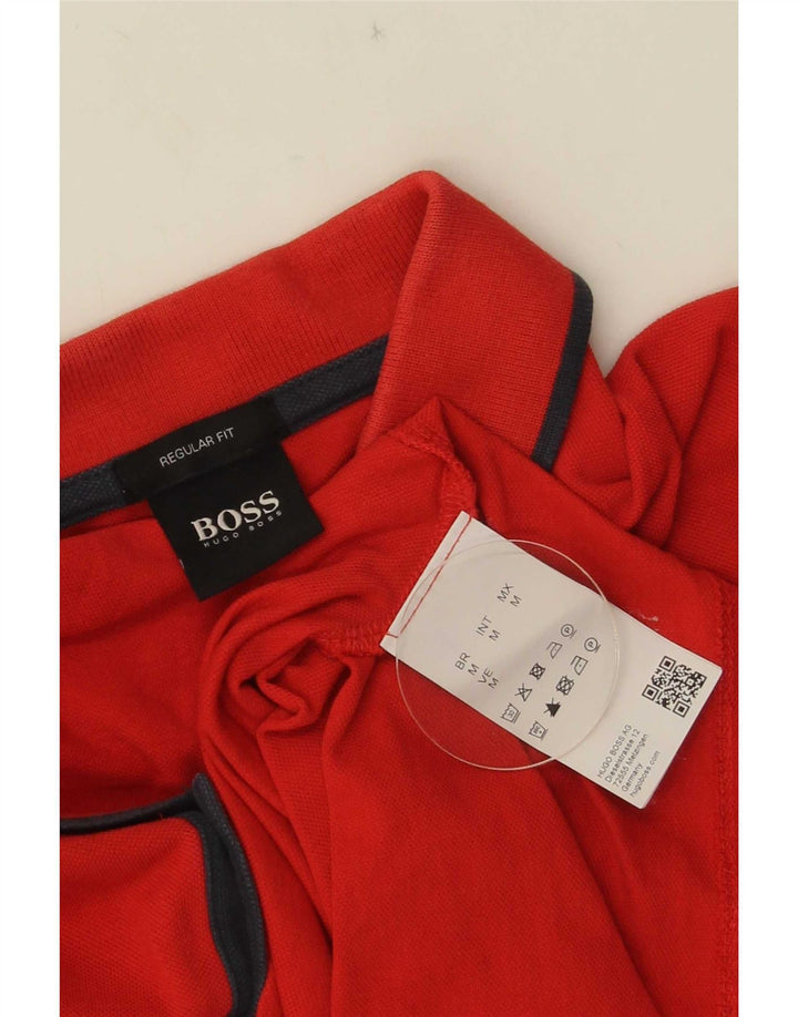 Męska koszulka polo Hugo Boss o regularnym kroju, średnio czerwona, bawełniana